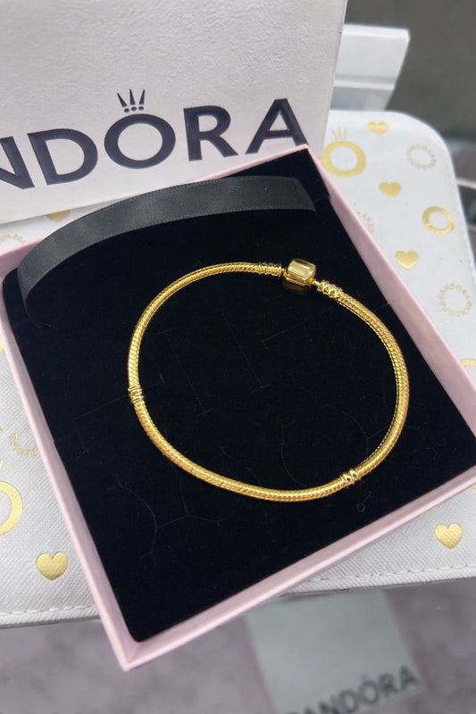 P54 Brazalete estilo Pandora incluye caja. Material: Baño de plata.