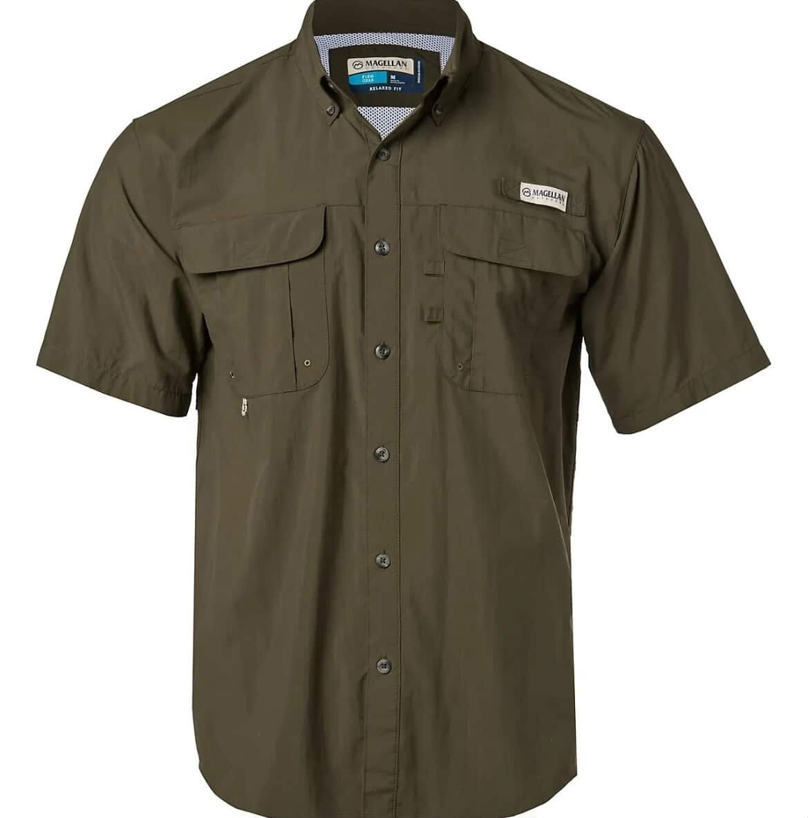 MAGELLAN | Camisa maga corta Verde Olivo talla L