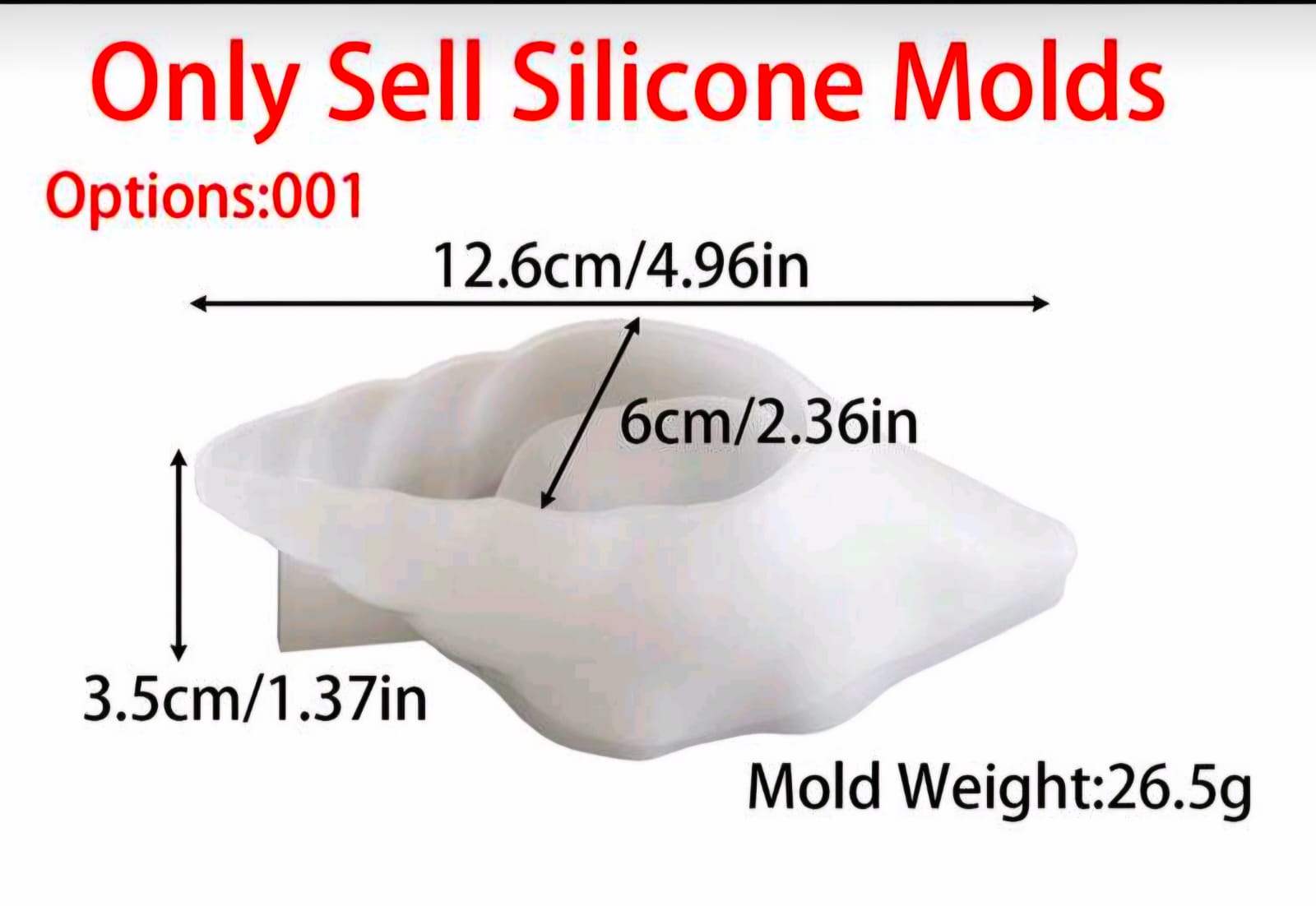 Molde de silicona en forma de caracola concha de mar para yeso.
