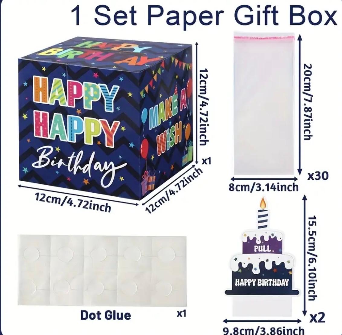 CAJA PARA SOBRE CON LETRERO CUMPLEAÑOS