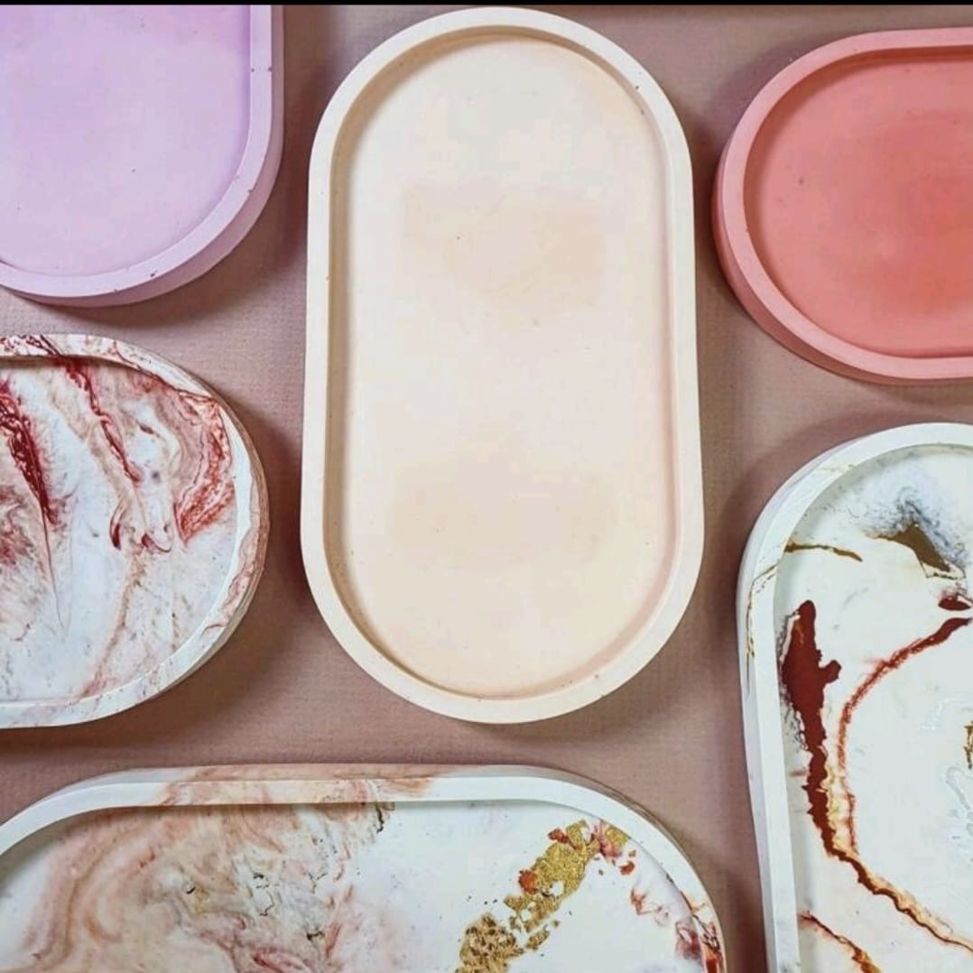 Molde de silicona para yeso elaboración de maceta o bases para decoración