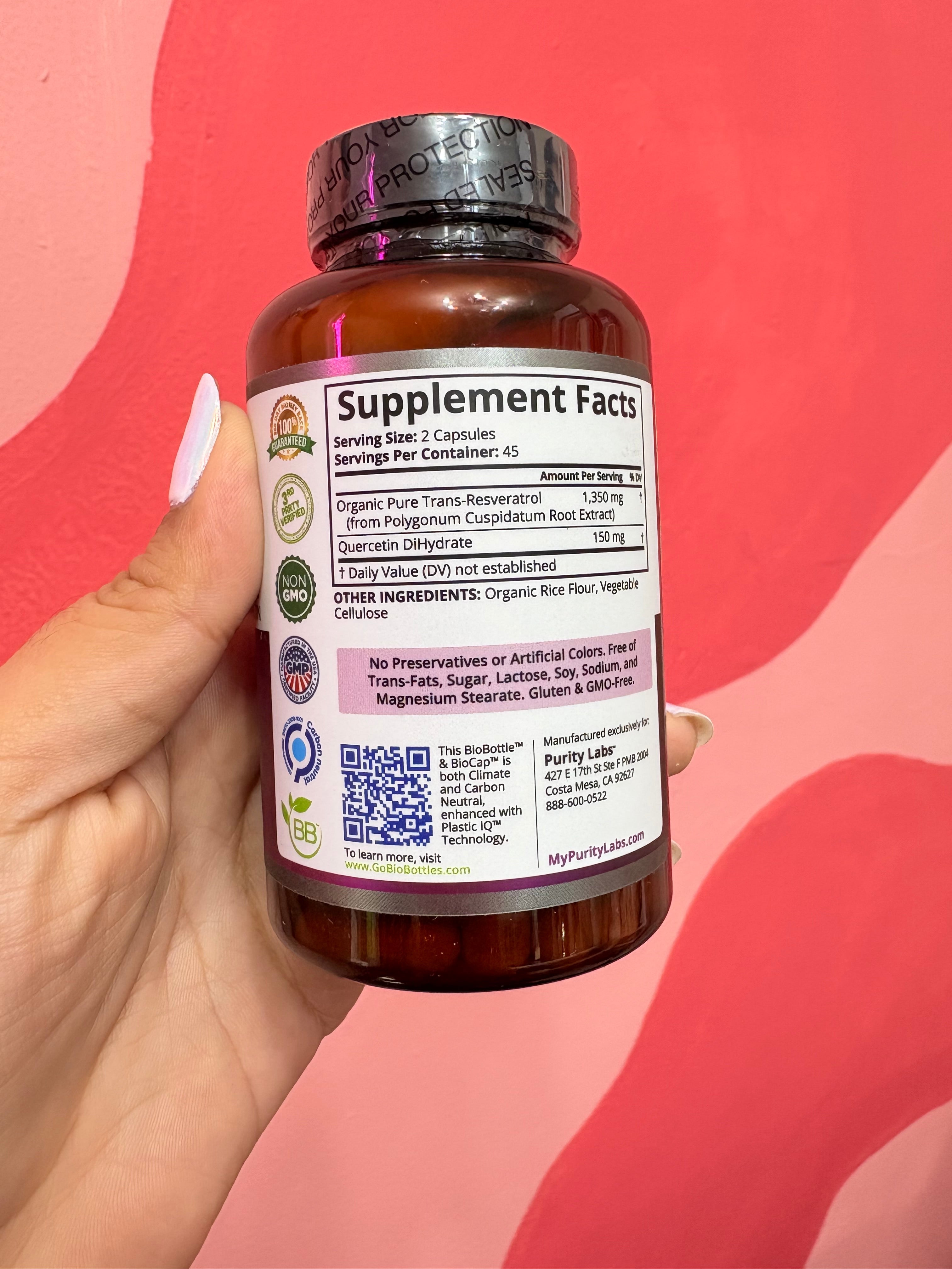 TRANS-RESVERATROL 1,500mg 90 Capsulas