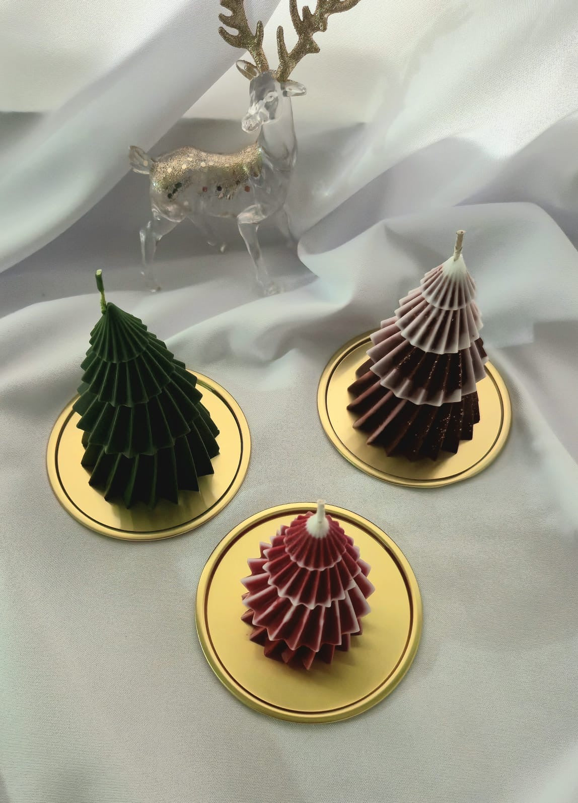 Porta velas grandes aluminio color dorado