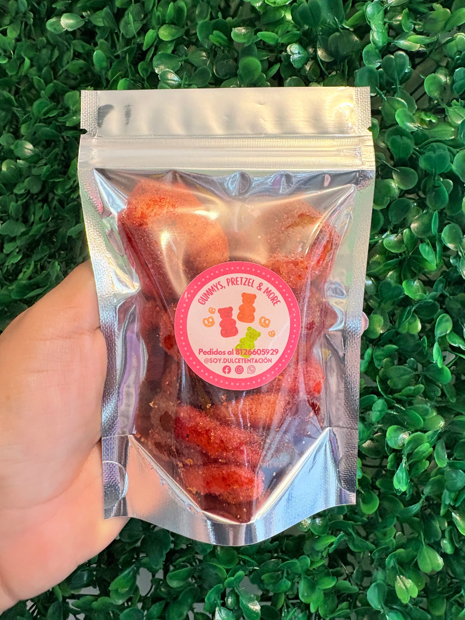 Gomitas enchiladas Mix Basico 100g Aro de durazno y lombriz neón