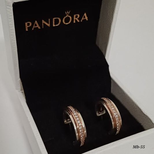 Mb-55 Aretes dupe PANDORA plata 925 Incluye caja