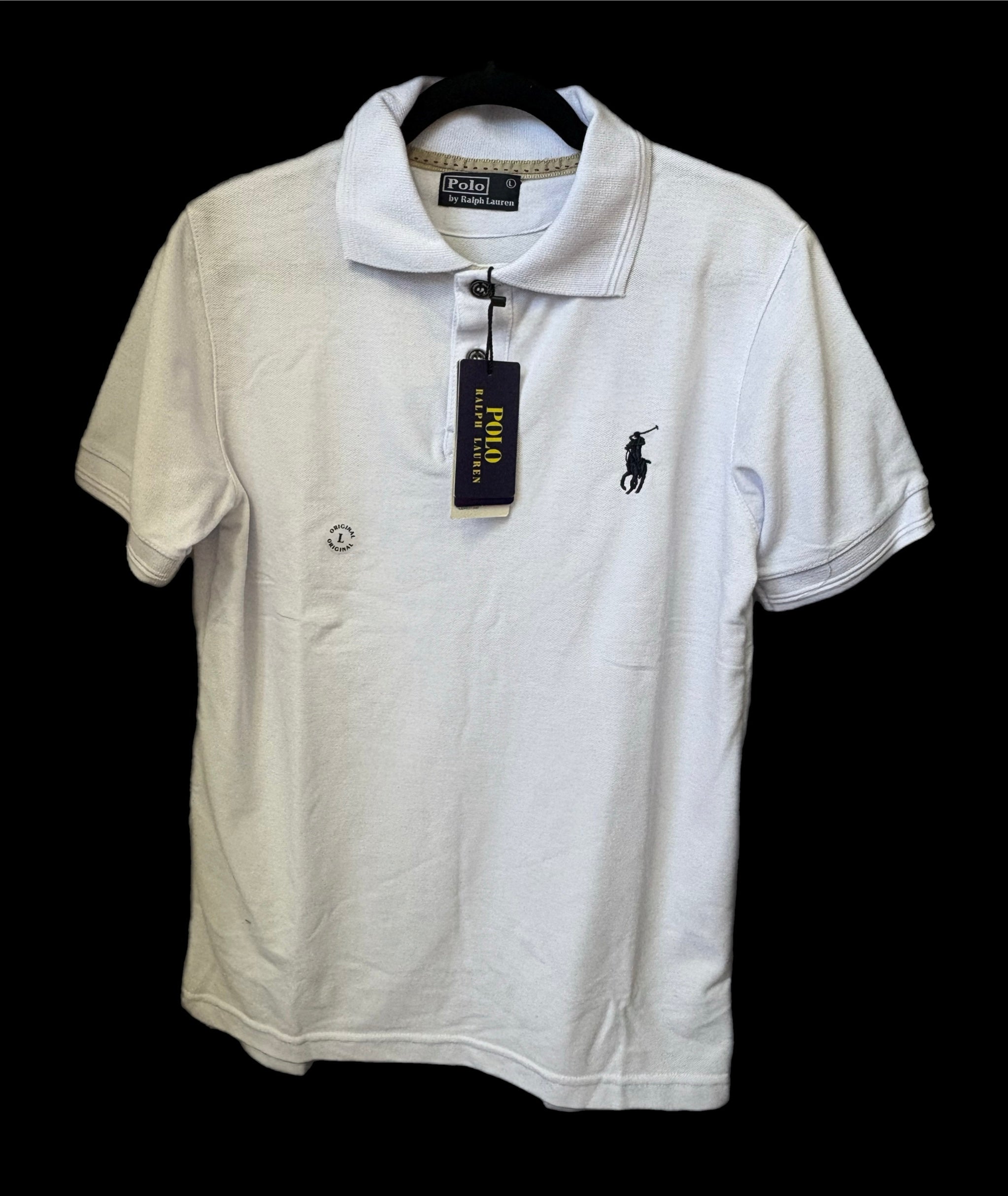Playera tipo polo Blanca Talla L