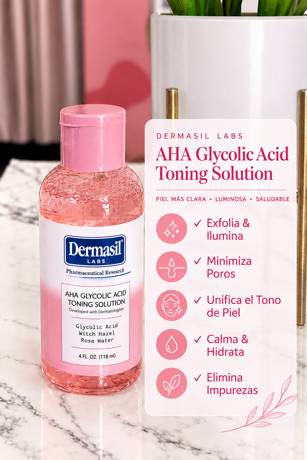 1457 DERMASIL | aha glycolic acid toning solution