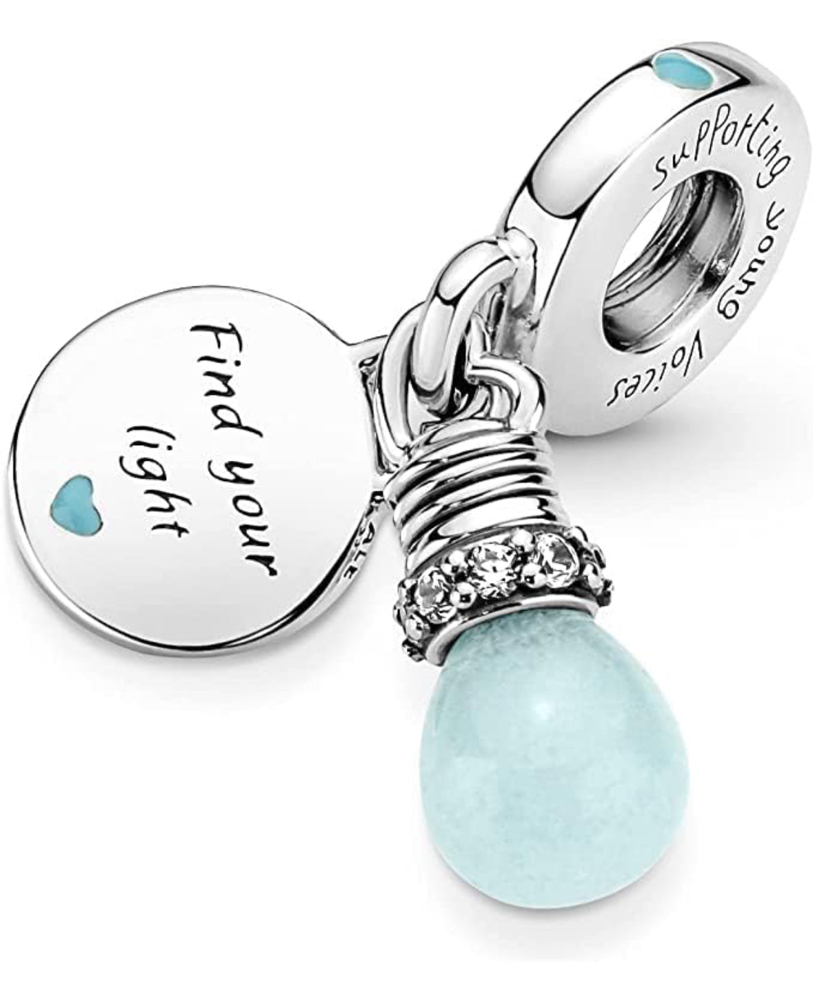 CHP196 Charm colgante Find your light Foco brilla en la obscuridad.