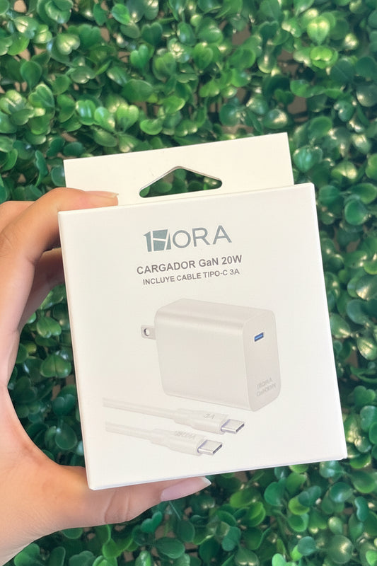 Combo Cargador USB C - C 3A. 1Hora