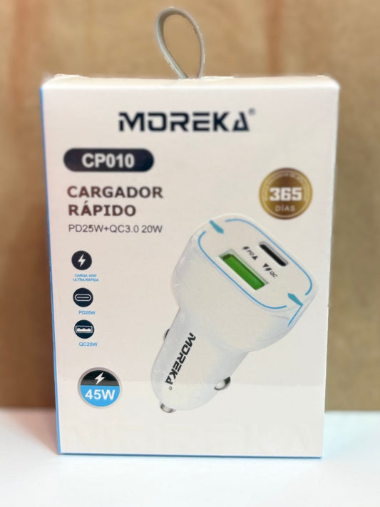 Cargador para auto Turbo 2 Puertos USB y USB C