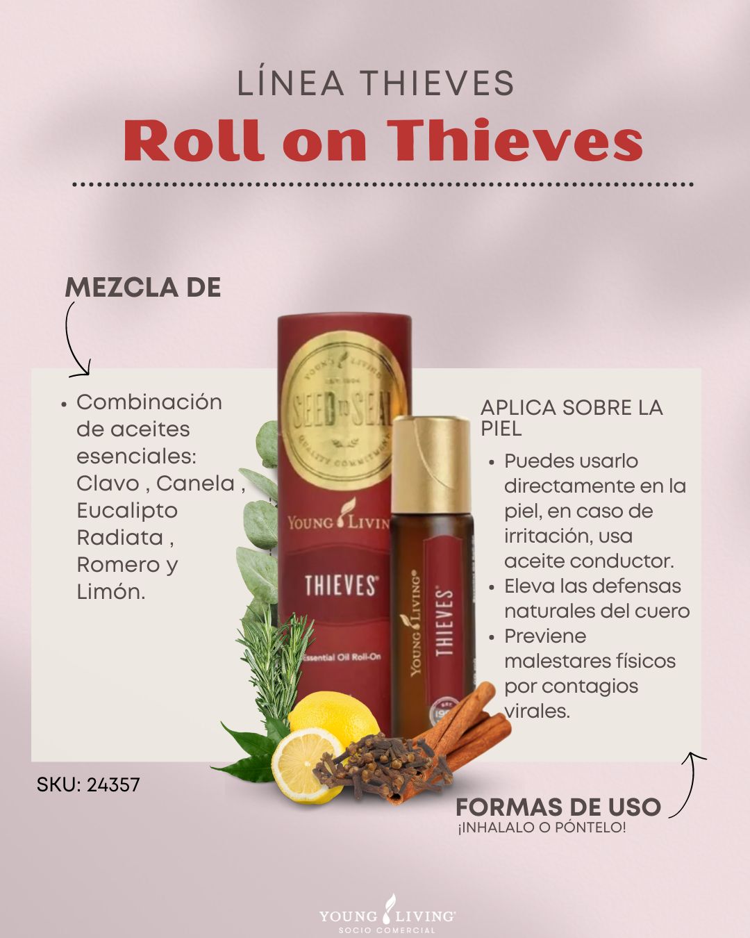 Mezcla De Aceites Esenciales Thieves® en Roll-On YOUNG LIVING