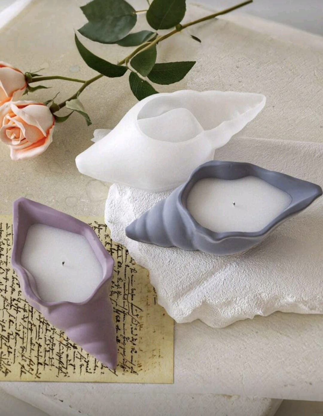 Molde de silicona para  yeso elaboración de base para vela o maceta