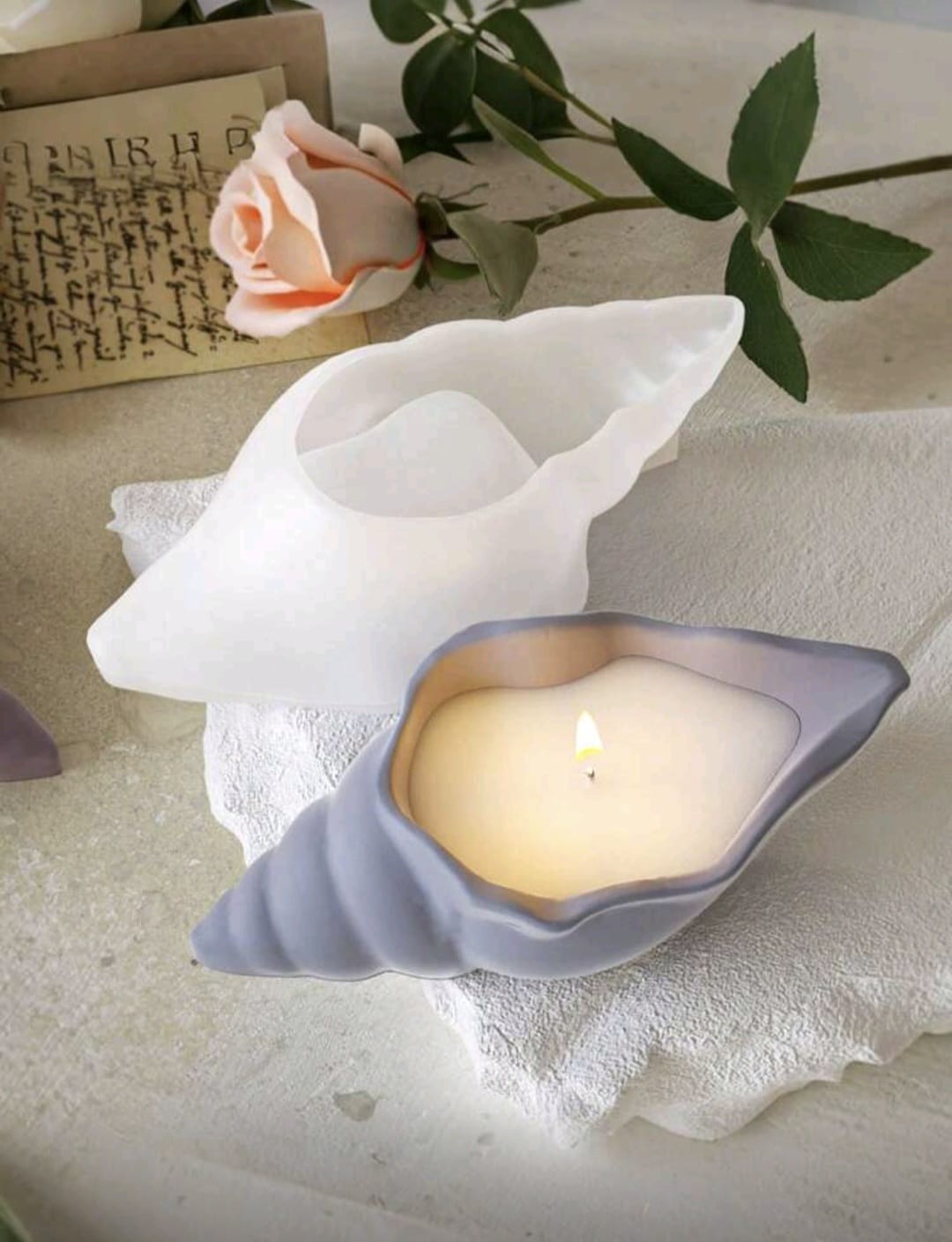 Molde de silicona para  yeso elaboración de base para vela o maceta