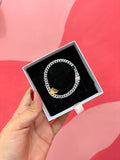 P35 Brazalete estilo cubana SL - Chapa de Plata Incluye caja