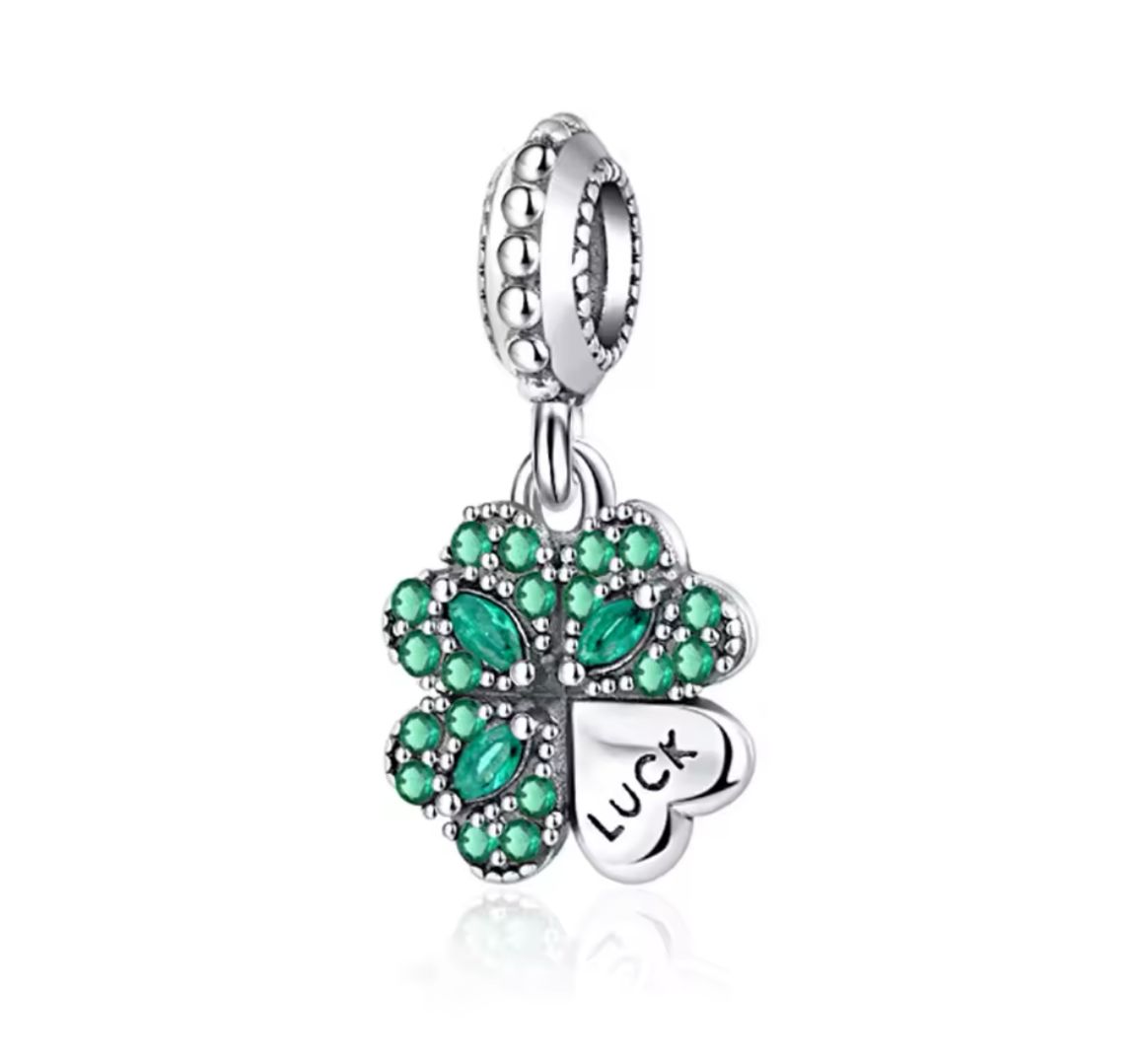 CHP202 Charm colgante trébol de 4 hojas LUCK