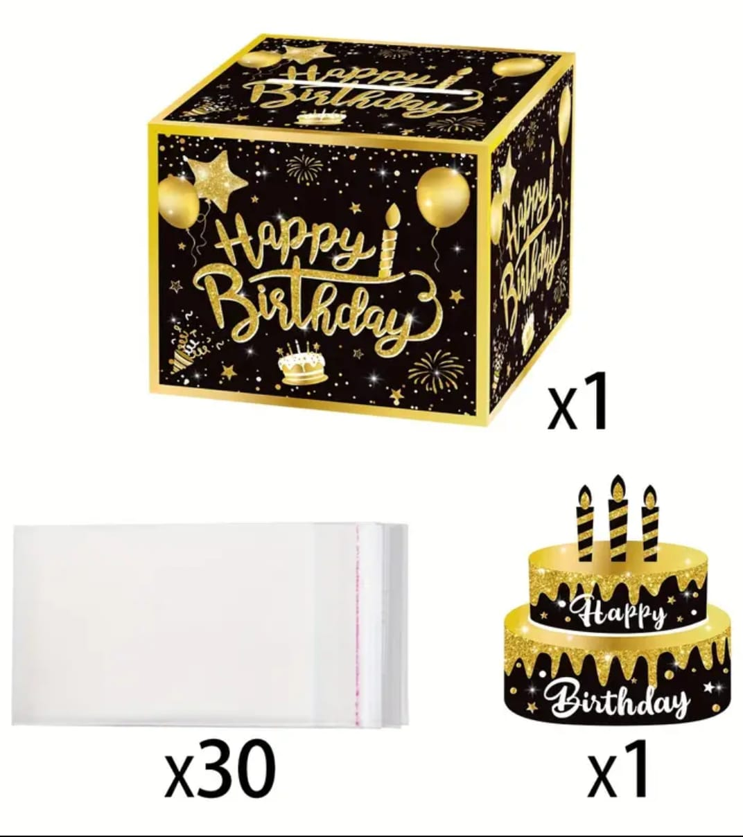 CAJA PARA SOBRE CON LETRERO CUMPLEAÑOS - CAMILA MC