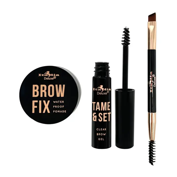 Kit fijador de cejas Italia Deluxe 2321-2, color marrón claro