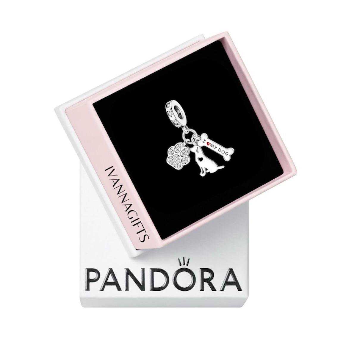 *CHP043 - Charm colgante mascota, huella y hueso.