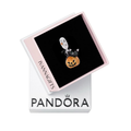 CHP087 - Charm colgante Halloween calabaza gato negro.