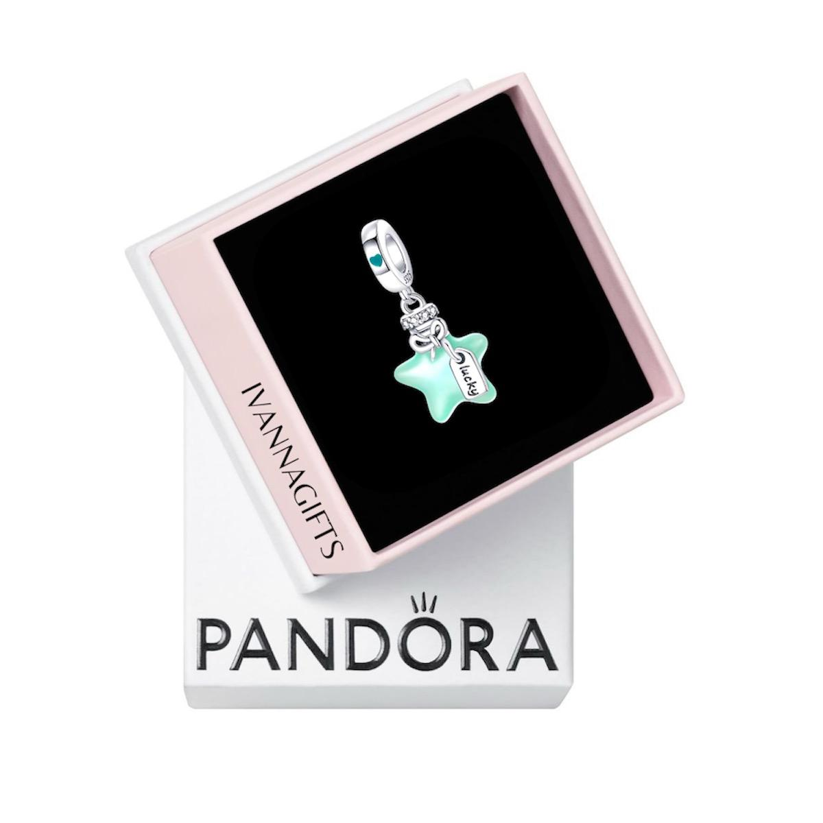 *CHP106 - Charm colgante estrella menta lucky.