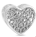 CHP131 Charm corazón plateado brillante.
