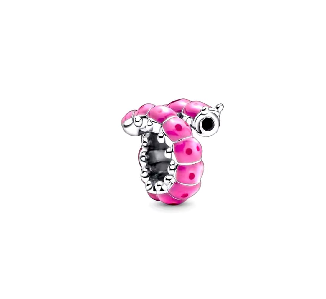CHP133 Charm oruga rosa.