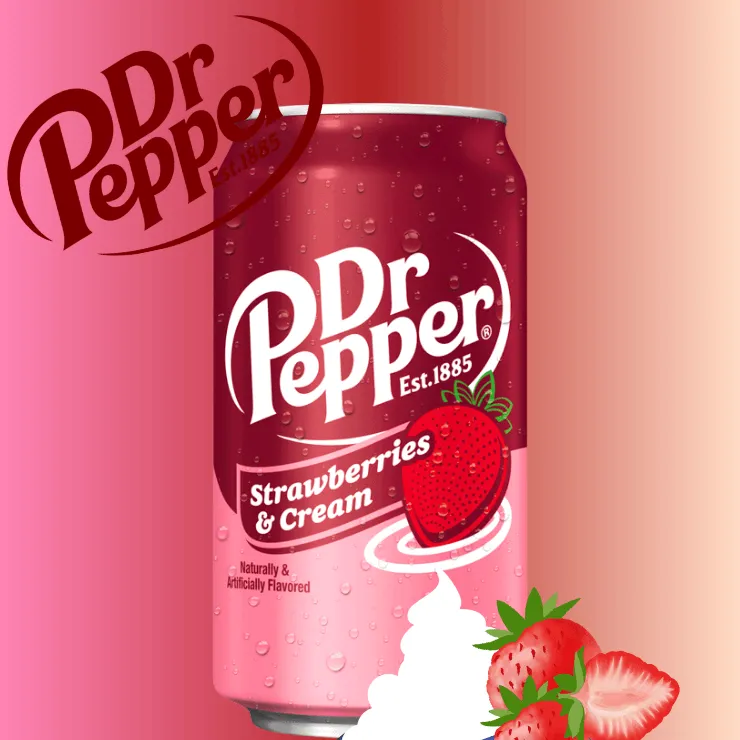 Soda Dr Pepper Strawberries & cream 355ml
