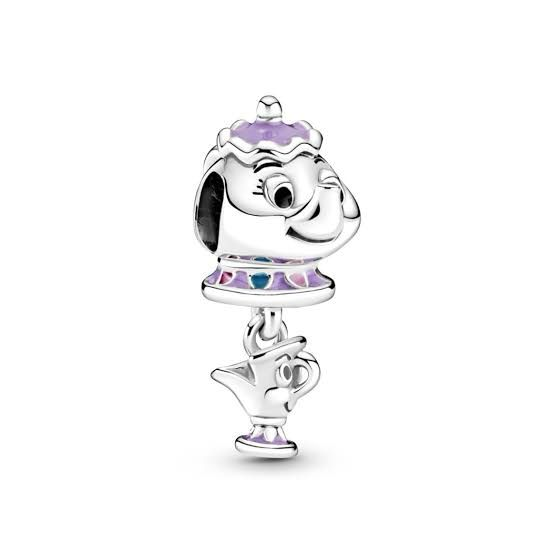 CHP018 - Charm colgante Sra. Potts y Chip La Bella y la Bestia de Disney.